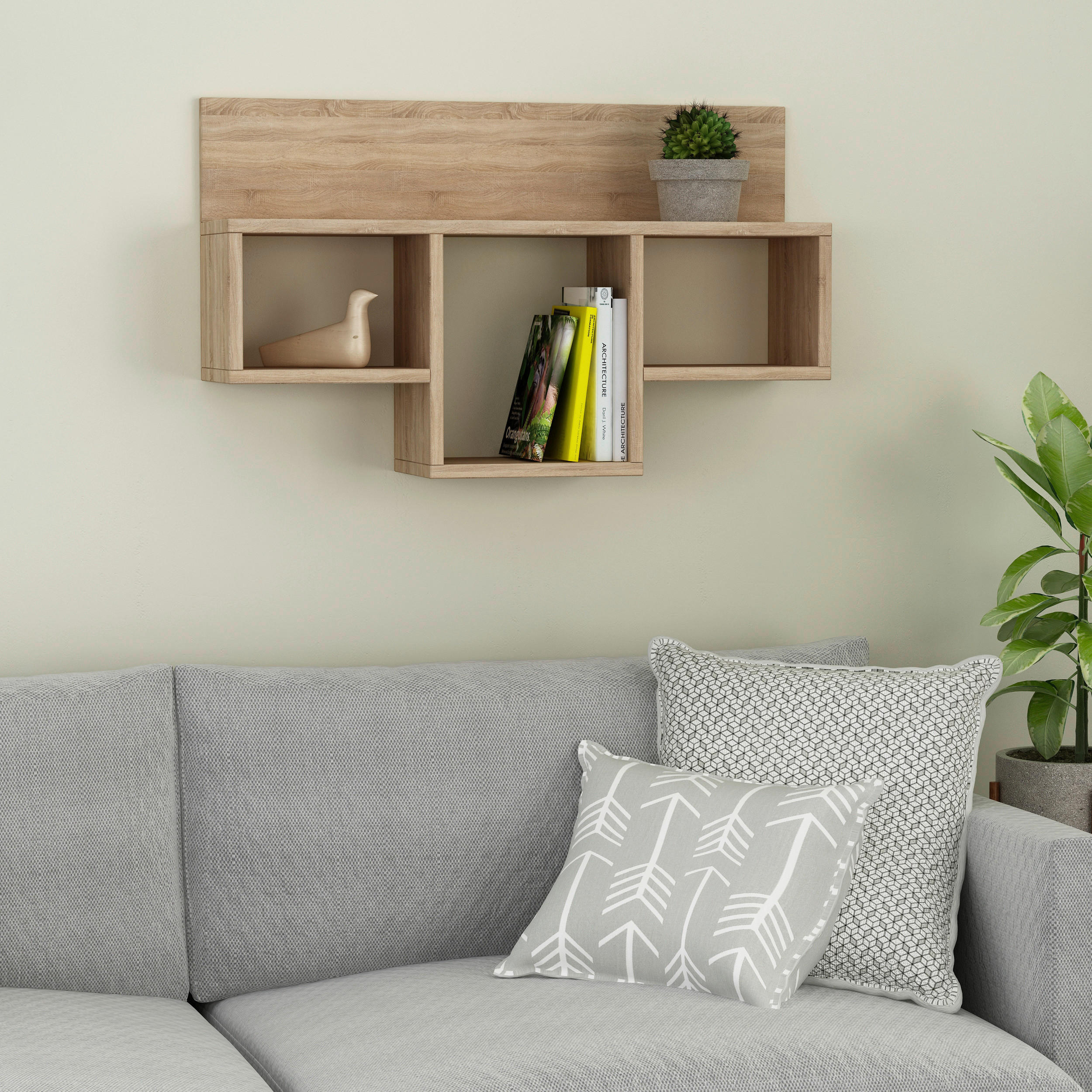 WANDBOARD in 80/49/20 cm Eichefarben  - Eichefarben, Design, Holzwerkstoff (80/49/20cm) - Livetastic