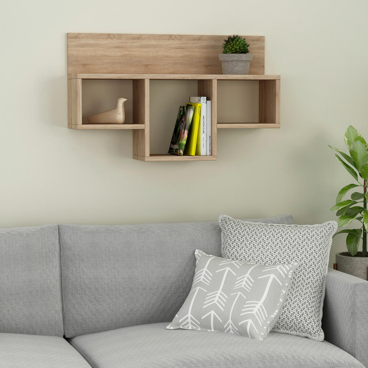 WANDBOARD in 80/49/20 cm Eichefarben  - Eichefarben, Design, Holzwerkstoff (80/49/20cm) - Livetastic