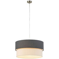 HÄNGELEUCHTE 45/120 cm    - Anthrazit/Naturfarben, Design, Kunststoff/Textil (45/120cm) - Novel