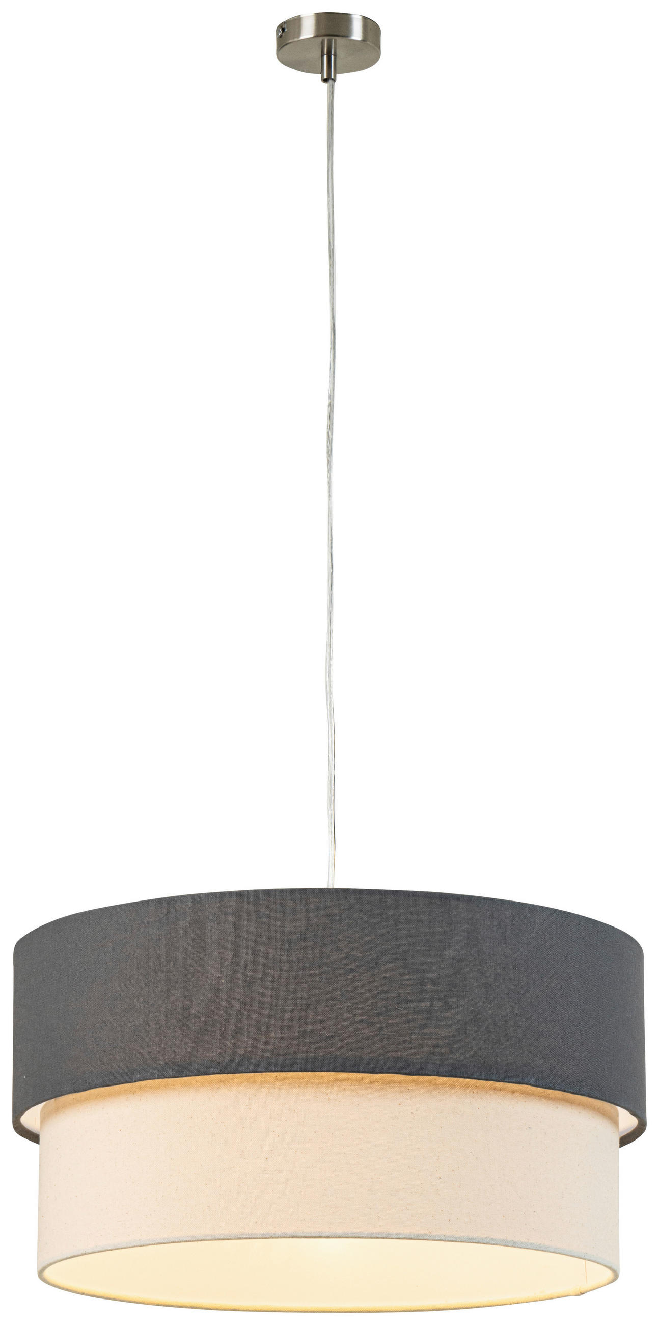 Novel Hängeleuchte Anthrazit, Natur, Nickel 120 cm