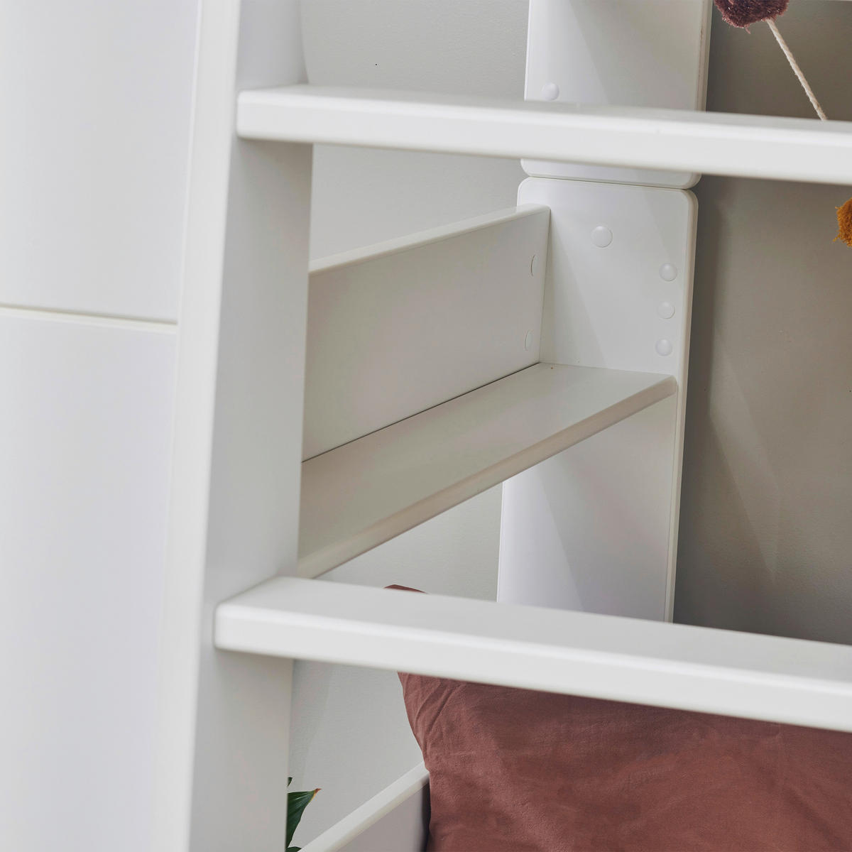 HOCHBETT 90/200 cm,  in Weiß, Absturzsicherung, Leiter, Rollrost  - Naturfarben/Weiß, MODERN, Holz/Holzwerkstoff (90/200cm) - MID.YOU