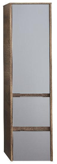 SREDNJE VISOKA OMARA 33,3/126,8/33 cm  - siva/barve hrasta, Design, kovina/steklo (33,3/126,8/33cm) - Sadena