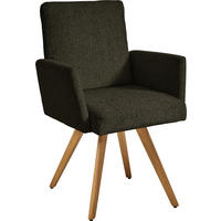 ARMLEHNSTUHL  in Chenille  - Eichefarben/Braun, Design, Holz/Textil (56/92/60cm) - Dieter Knoll