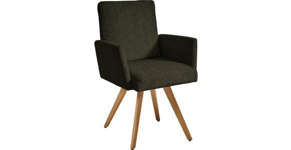 ARMLEHNSTUHL  in Chenille  - Eichefarben/Braun, Design, Holz/Textil (56/92/60cm) - Dieter Knoll