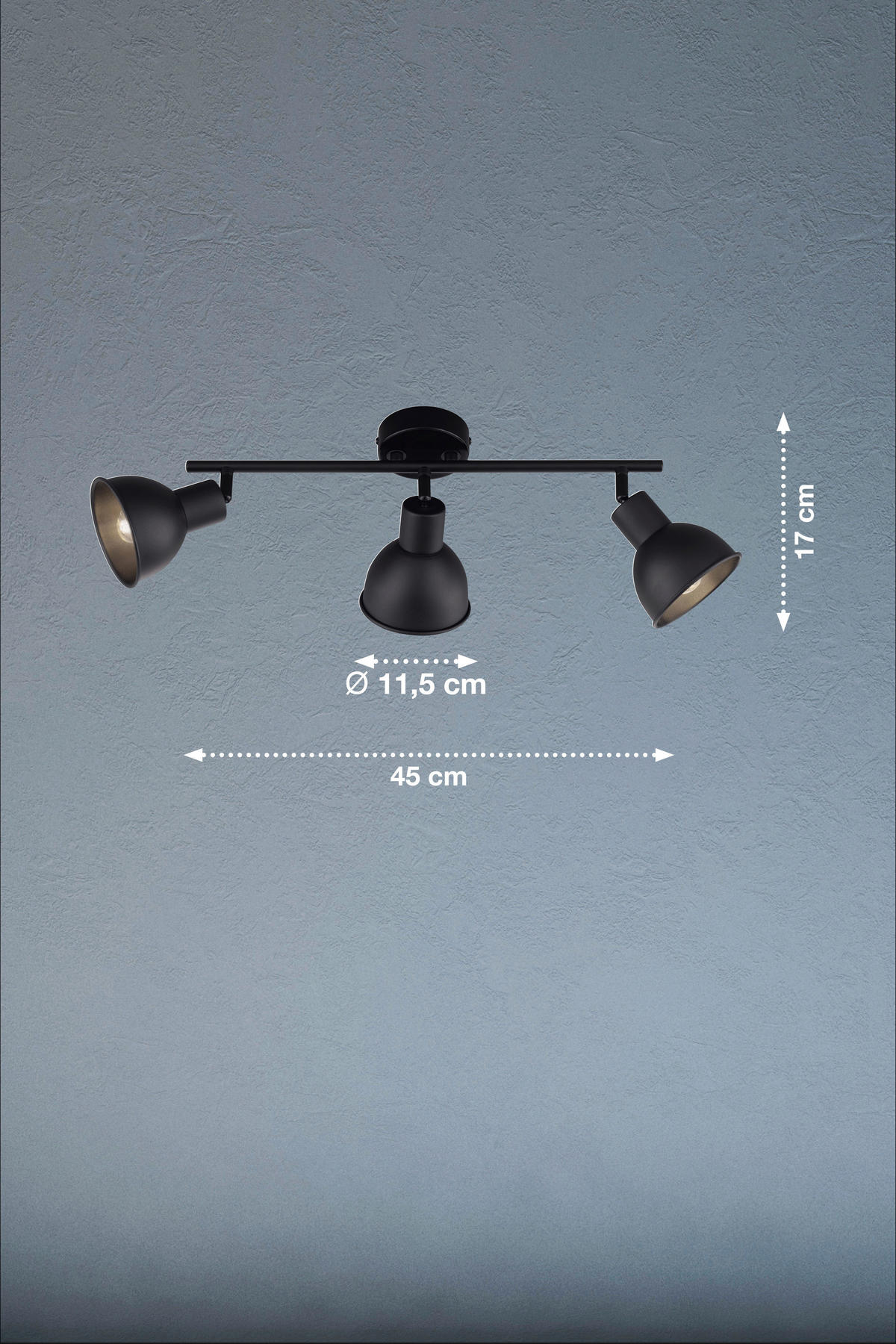 STROPNÍ BODOVÉ SVÍTIDLO - černá, Design, kov (45/11,5/17cm) - Fischer & Honsel