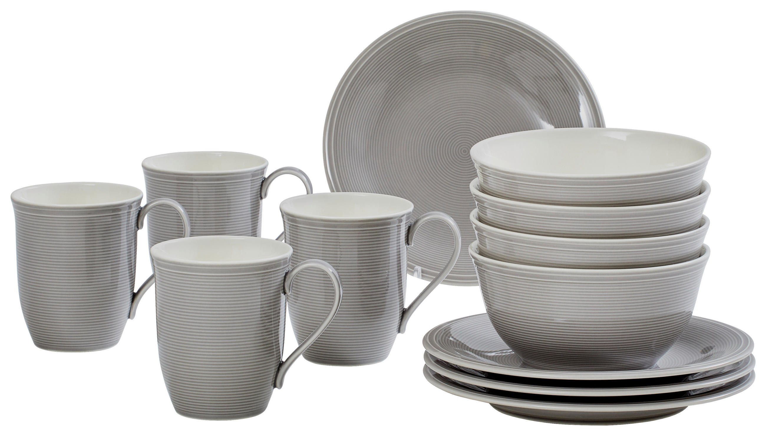 FRÜHSTÜCKSSERVICE Grau Color Loop  - Grau, LIFESTYLE, Keramik (29/24/23cm) - like.Villeroy & Boch