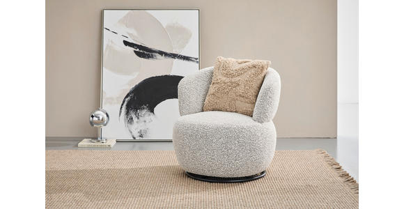 SESSEL in Bouclé Schwarz, Beige  - Beige/Schwarz, Design, Textil/Metall (73,5/72,5/71,5cm) - Xora