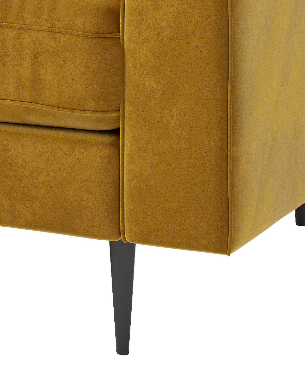 ECKSOFA in Flachgewebe Senfgelb  259/205 cm  - Edelstahlfarben/Gelb, Design, Textil/Metall (259/205cm) - Livetastic