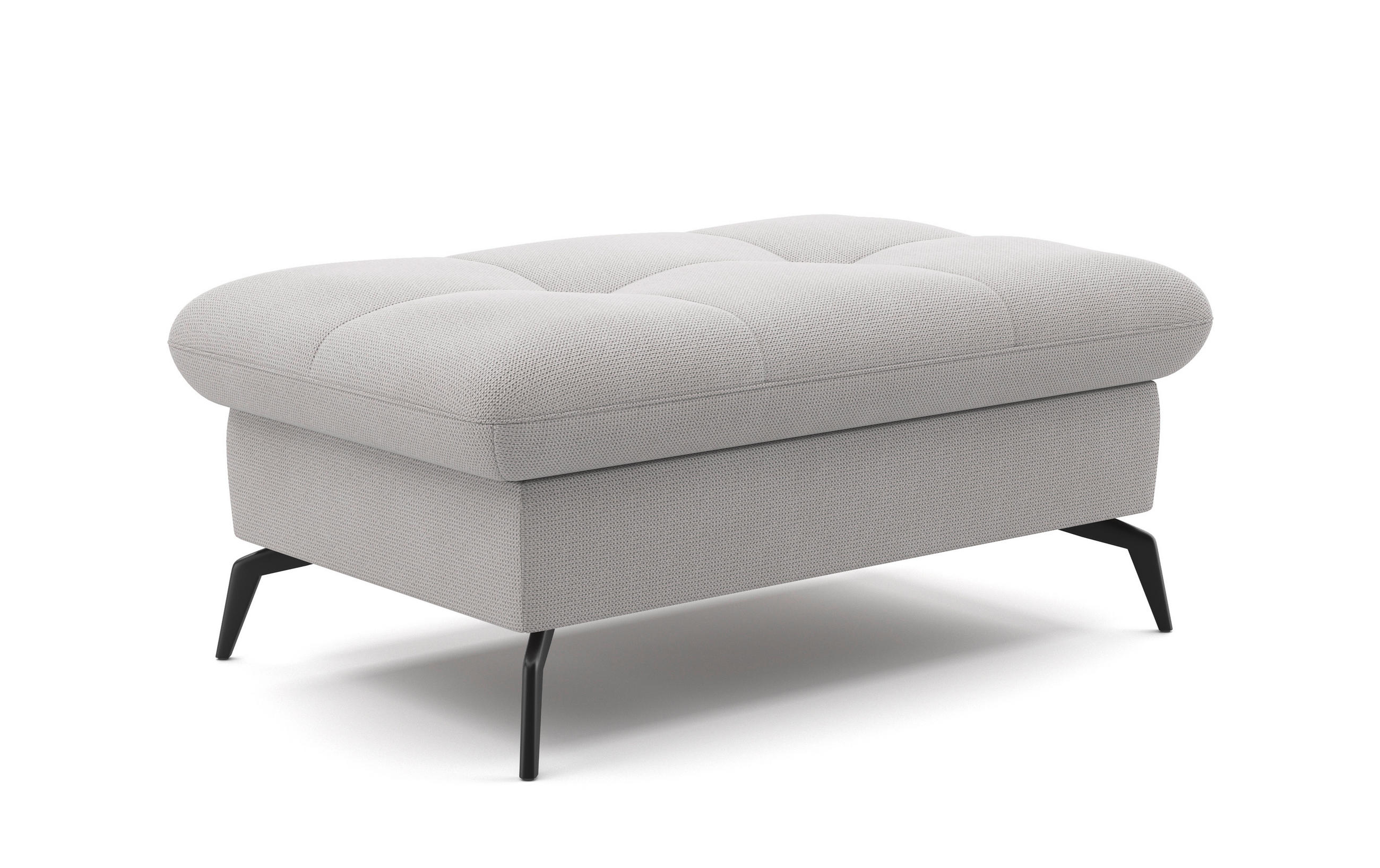 HOCKER in Textil Silberfarben  - Silberfarben/Schwarz, Konventionell, Textil/Metall (102/47/69cm) - Sit & More