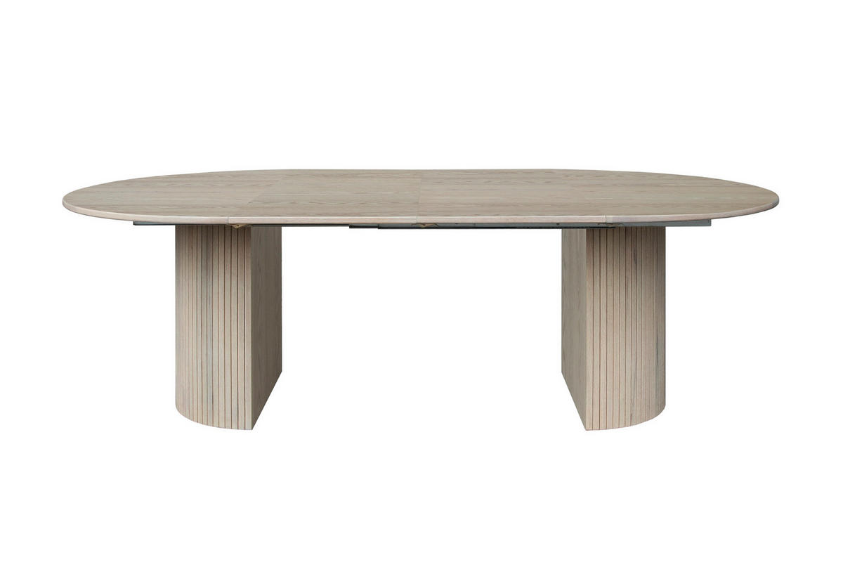 MATBORD 130-230/130/75 cm delar i massivt trä  trä utdragbar, finns i olika trädekorer rund ek Bianco  - ek Bianco, Modern, trä (130-230/130/75cm) - Niels Andersson