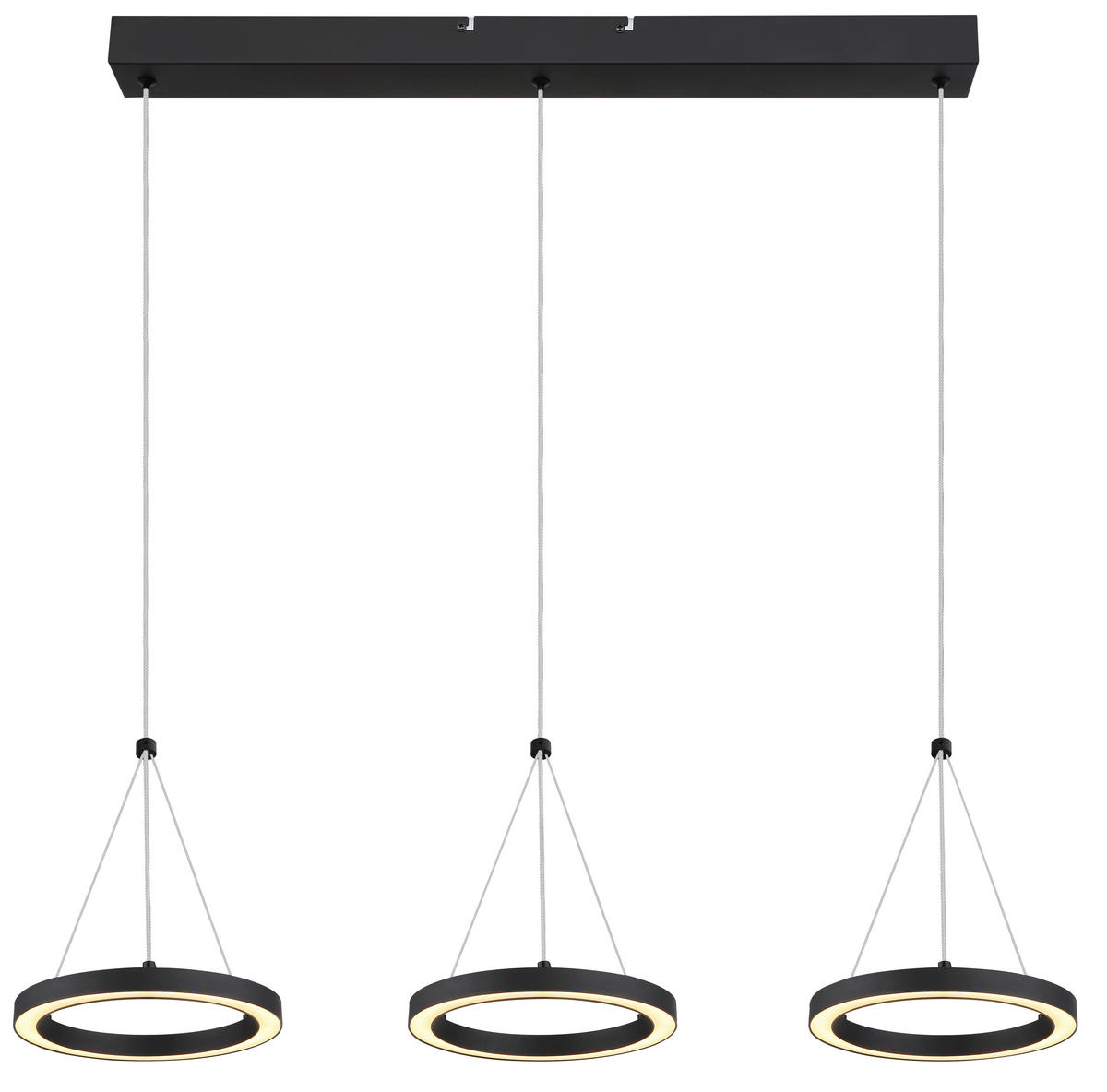 LED-HÄNGELEUCHTE 82/20/120 cm  - Schwarz/Weiß, Design, Kunststoff/Metall (82/20/120cm) - Globo