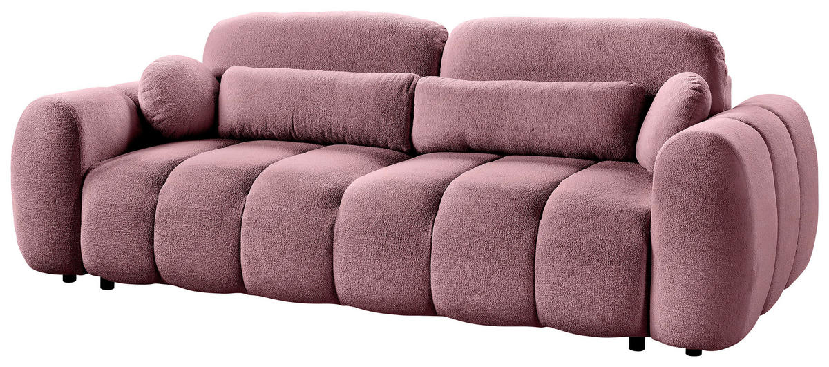 SCHLAFSOFA  mit Webstoff Pink  - Pink/Schwarz, KONVENTIONELL, Kunststoff/Textil (262/93/117cm) - Carryhome