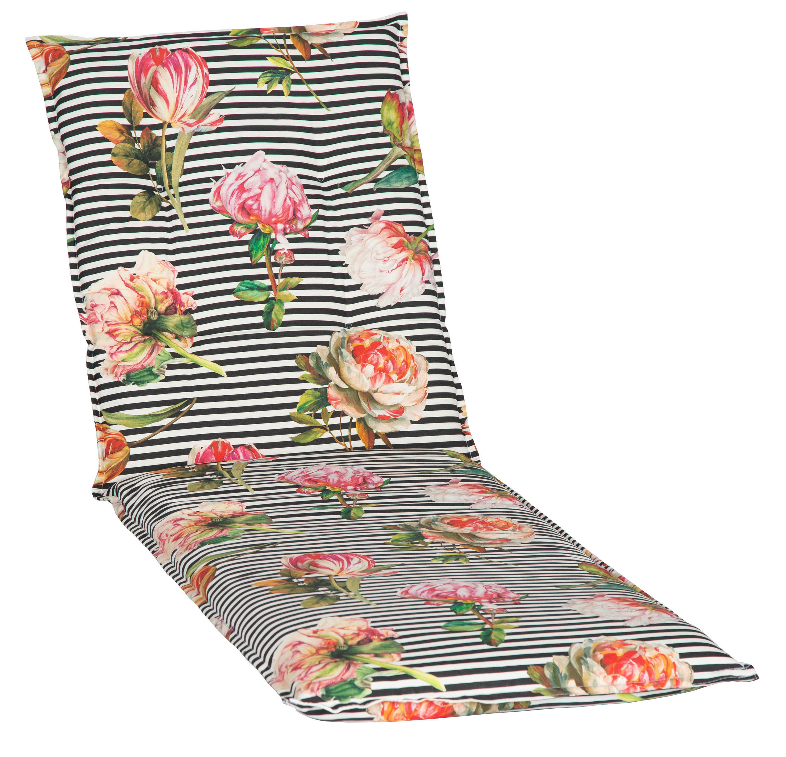 LIEGENAUFLAGE in Schwarz Blume  - Schwarz, Basics, Textil (191/58/8cm) - Gardenson