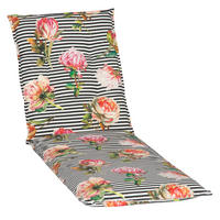 LIEGENAUFLAGE Schwarz Blume  - Schwarz, Basics, Textil (191/58/8cm) - Gardenson