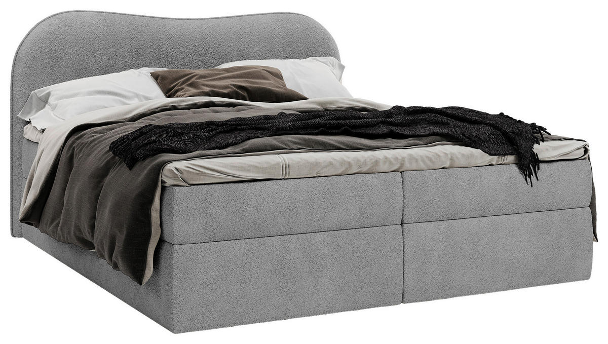 BOXBETT 180/200 cm  in Dunkelgrau  - Dunkelgrau/Schwarz, Design, Holz/Holzwerkstoff (180/200cm) - Chameo