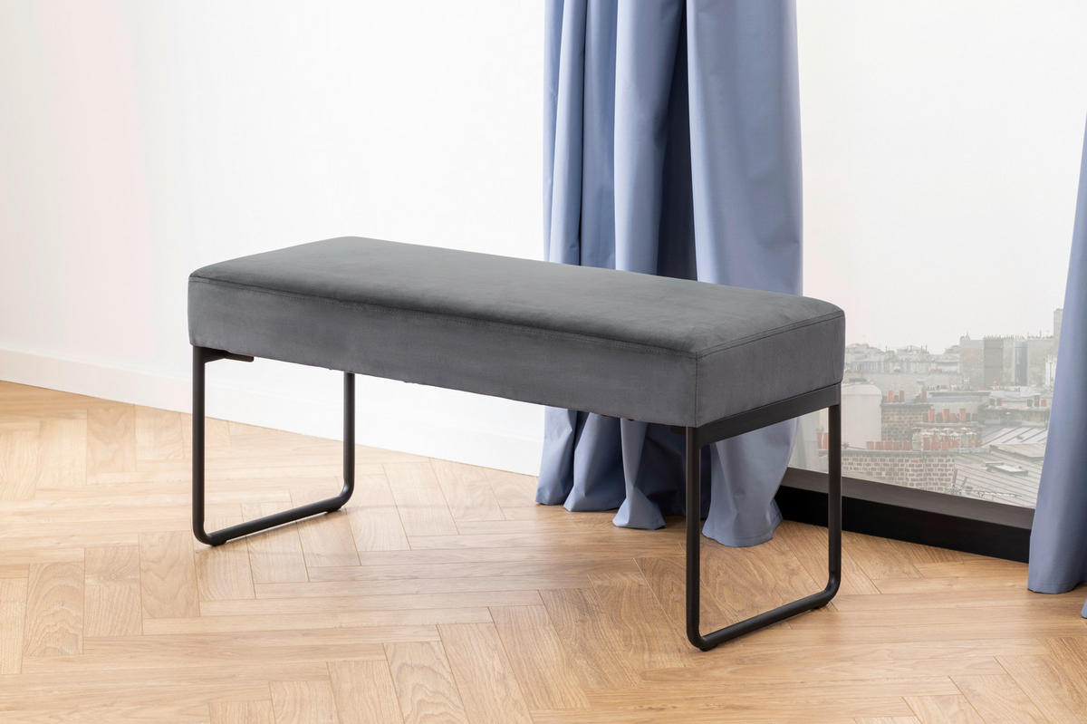 KLOP BREZ NASLONA, tekstil temno siva  - temno siva/črna, Moderno, kovina/tekstil (95/46/38cm) - MID.YOU