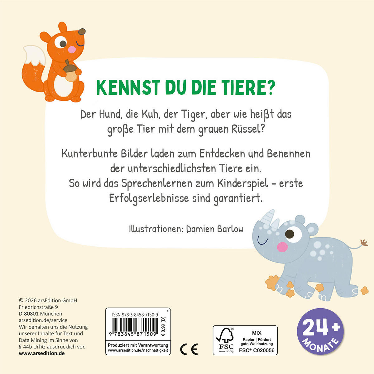 BUCH Ich kenne die Tiere  - Multicolor, Basics, Papier (16/16/1cm)