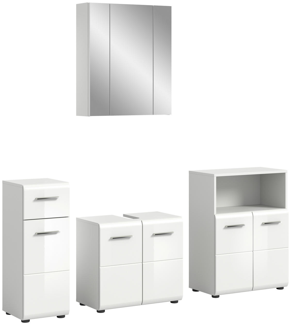 KOPALNICA  bela, visoki sijaj  - srebrne barve/črna, Moderno, umetna masa/leseni material (150cm) - MID.YOU