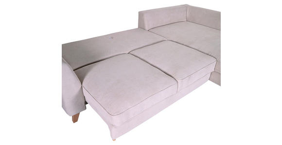 ECKSOFA Beige Flachgewebe - Beige/Buchefarben, Design, Holz/Textil (271/165cm) - Carryhome