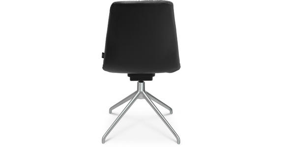 STUHL in Aluminium Echtleder pigmentiert Metall, Leder - Anthrazit/Alufarben, Design, Leder/Metall (46/81,5-84,5/55cm) - Johann Jakob