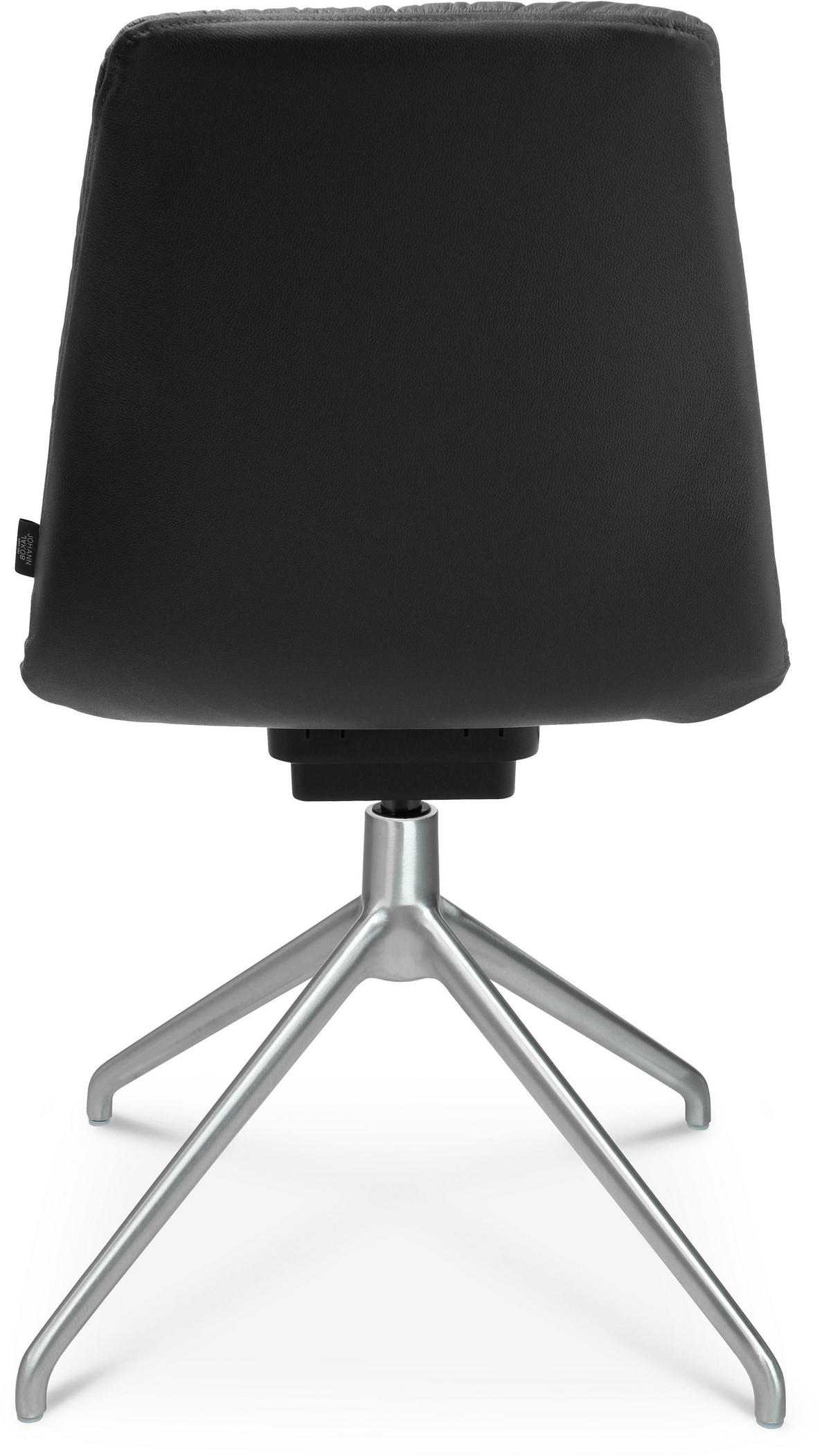 STUHL  in Aluminium Echtleder pigmentiert  - Anthrazit/Alufarben, Design, Leder/Metall (46/81,5-84,5/55cm) - Johann Jakob