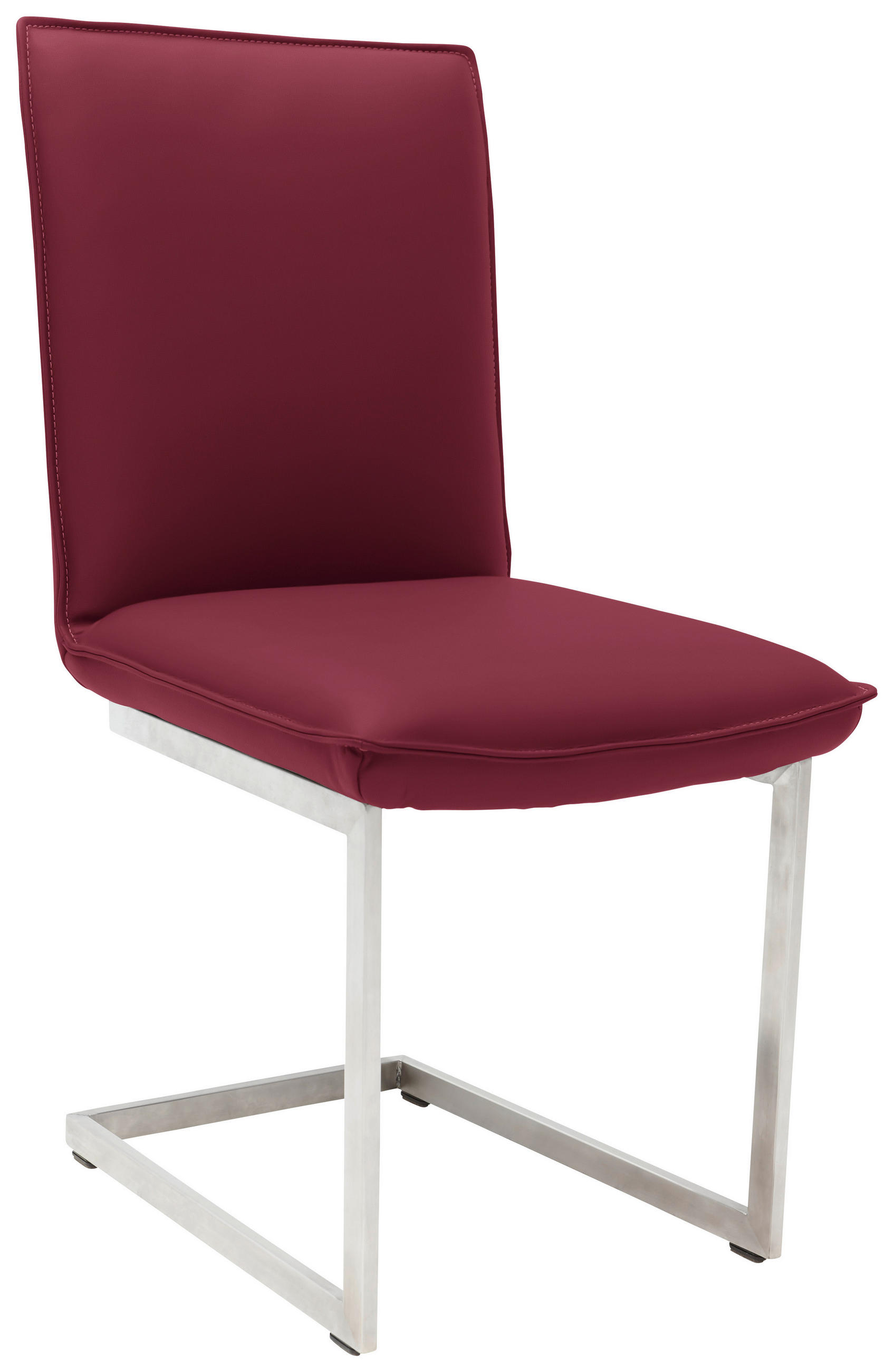 SCHWINGSTUHL  in Nickel Echtleder pigmentiert  - Edelstahlfarben/Beige, Design, Leder/Metall (48/93/65cm) - Ambiente