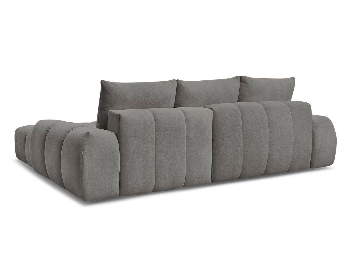 ECKSCHLAFSOFA EVEREST  mit Rücken echt, Armteil links, Armteil rechts Struktur Dunkelgrau  - Dunkelgrau/Schwarz, MODERN, Kunststoff/Textil (318/180cm) - Livetastic