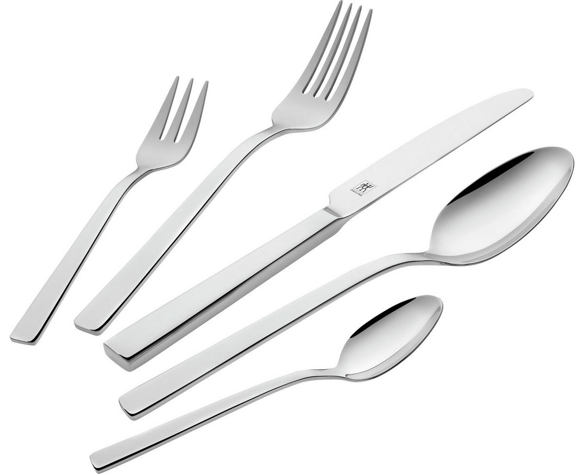 BESTECKSET 100-teilig Edelstahl  für 18 Personen  - Silberfarben, Basics, Metall (37.5/17.0/49.5cm) - Zwilling