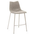 BARHOCKER Lederlook Edelstahlfarben, Hellgrau abwischbar  - Edelstahlfarben/Hellgrau, Design, Textil/Metall (49/99,5/55cm) - Novel