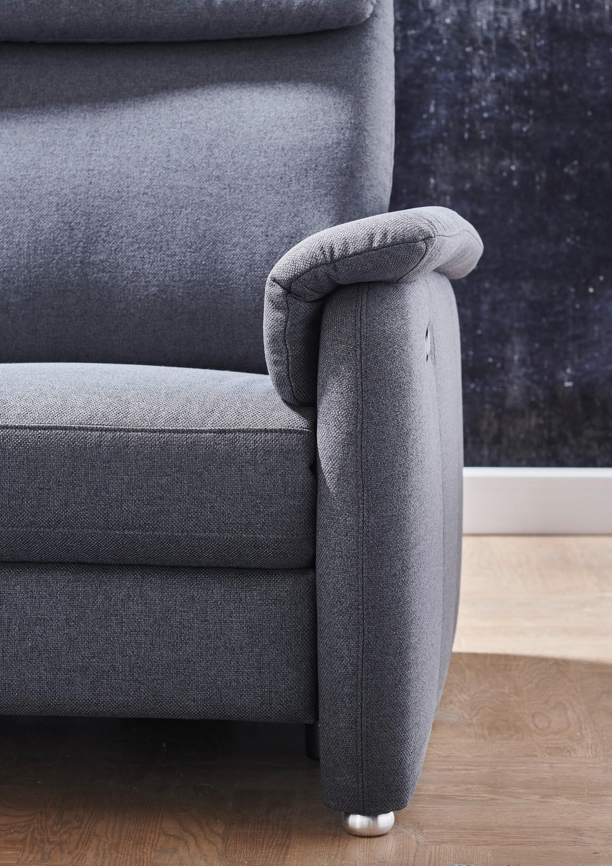 TRAPEZSOFA Flachgewebe Anthrazit  - Anthrazit, KONVENTIONELL, Textil (222/107/102cm) - Pure Home Comfort