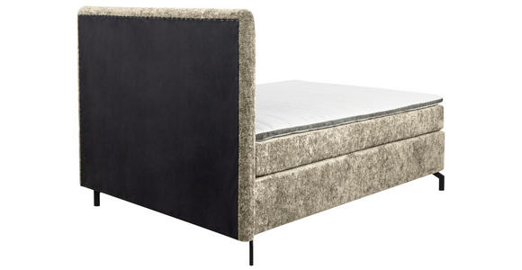 BOXSPRINGBETT 140/200 cm  in Hellbraun  - Hellbraun/Schwarz, Design, Textil/Metall (140/200cm) - Esposa