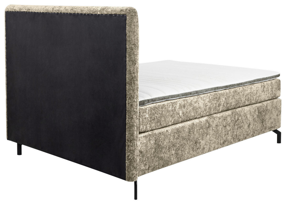 BOXSPRINGBETT 140/200 cm  in Hellbraun  - Hellbraun/Schwarz, Design, Textil/Metall (140/200cm) - Esposa