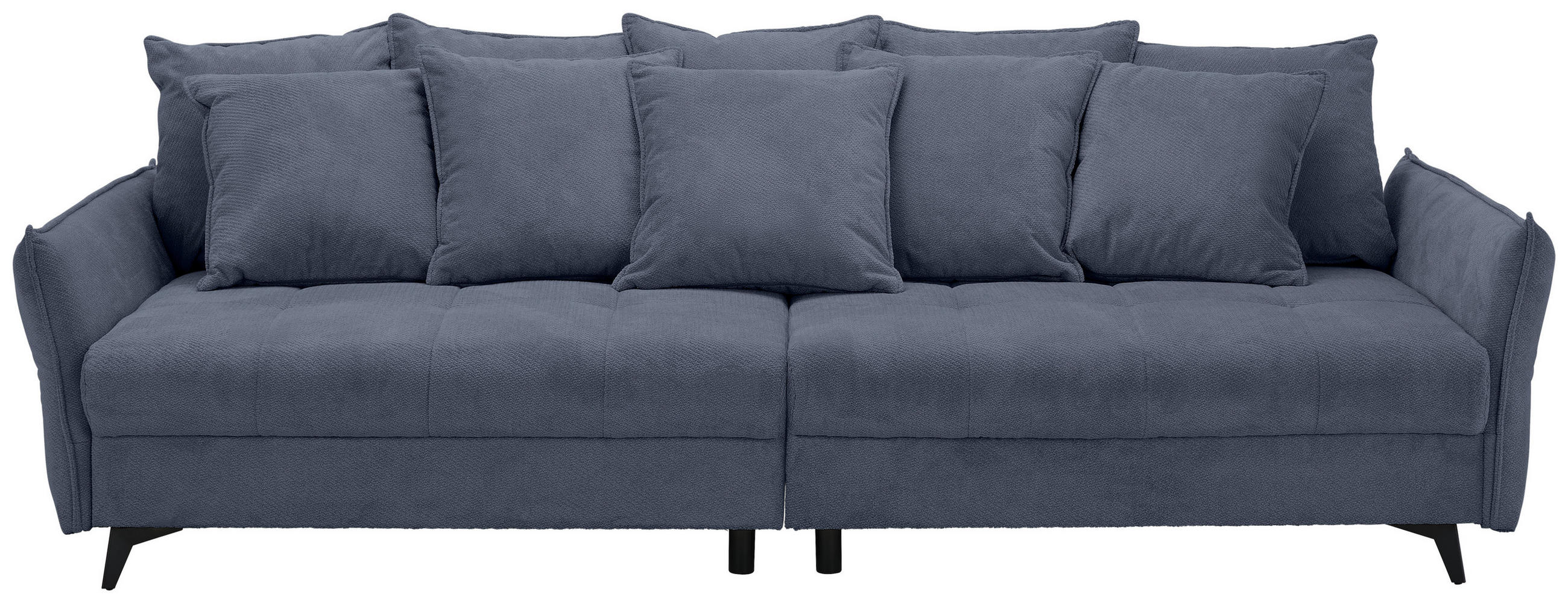 BIGSOFA Webstoff Blau  - Blau/Schwarz, KONVENTIONELL, Textil/Metall (282/94/127cm) - Ambia Home
