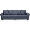 BIGSOFA Webstoff Blau  - Blau/Schwarz, KONVENTIONELL, Textil/Metall (282/94/127cm) - Ambia Home