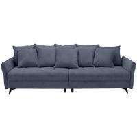 BIGSOFA  in Webstoff Blau  - Blau/Schwarz, KONVENTIONELL, Textil/Metall (282/94/127cm) - Ambia Home