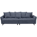 BIGSOFA  in Webstoff Blau  - Blau/Schwarz, KONVENTIONELL, Textil/Metall (282/94/127cm) - Ambia Home