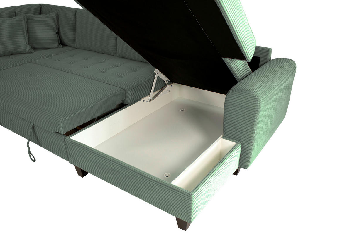 WOHNLANDSCHAFT MORITZ Grün Cord  - Grün, Trend, Textil (178/324/155cm) - P & B