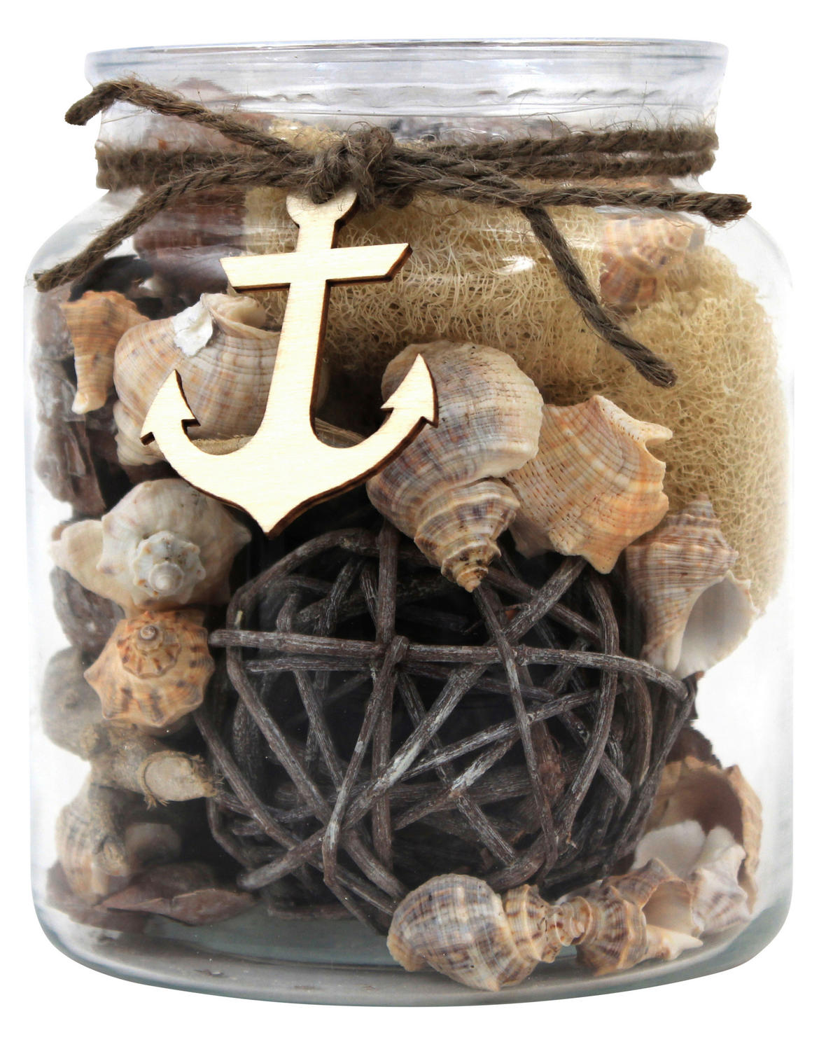 DEKOGLAS - Creme, LIFESTYLE, Glas/Naturmaterialien (13,5/16,5/13,5cm) - Kayoom