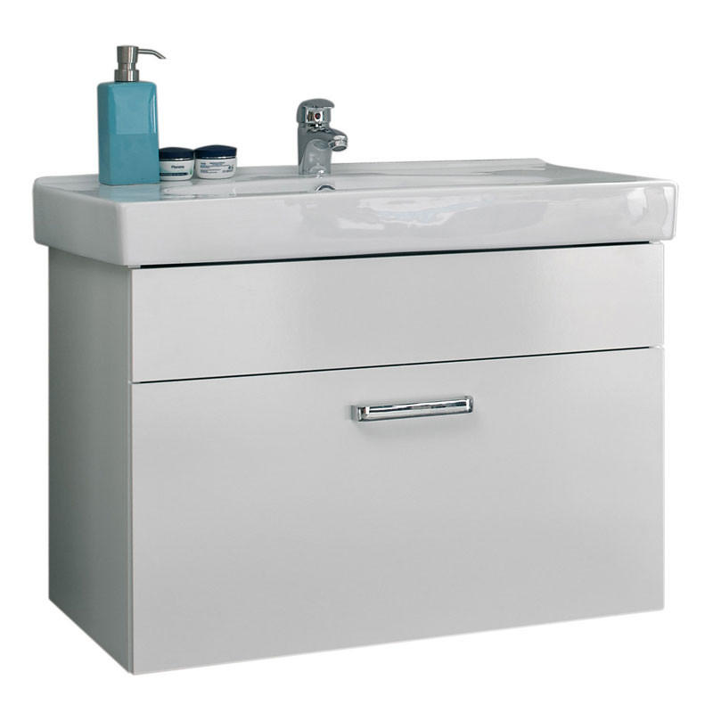 Thumbnail - Pelipal Waschtischkombi, Weiß, Kunststoff, 1 Schublade(n) Schubladen, 80 cm, Made in Germany, hängend, Badezimmer, Wasch...