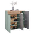 SCHUHSCHRANK 136/125/41 cm  - Schwarz/Eiche Artisan, MODERN, Holzwerkstoff/Metall (136/125/41cm) - Voleo