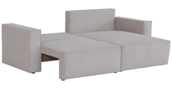 ECKSOFA Grau Feincord  - Schwarz/Grau, KONVENTIONELL, Kunststoff/Textil (242/151cm) - Carryhome