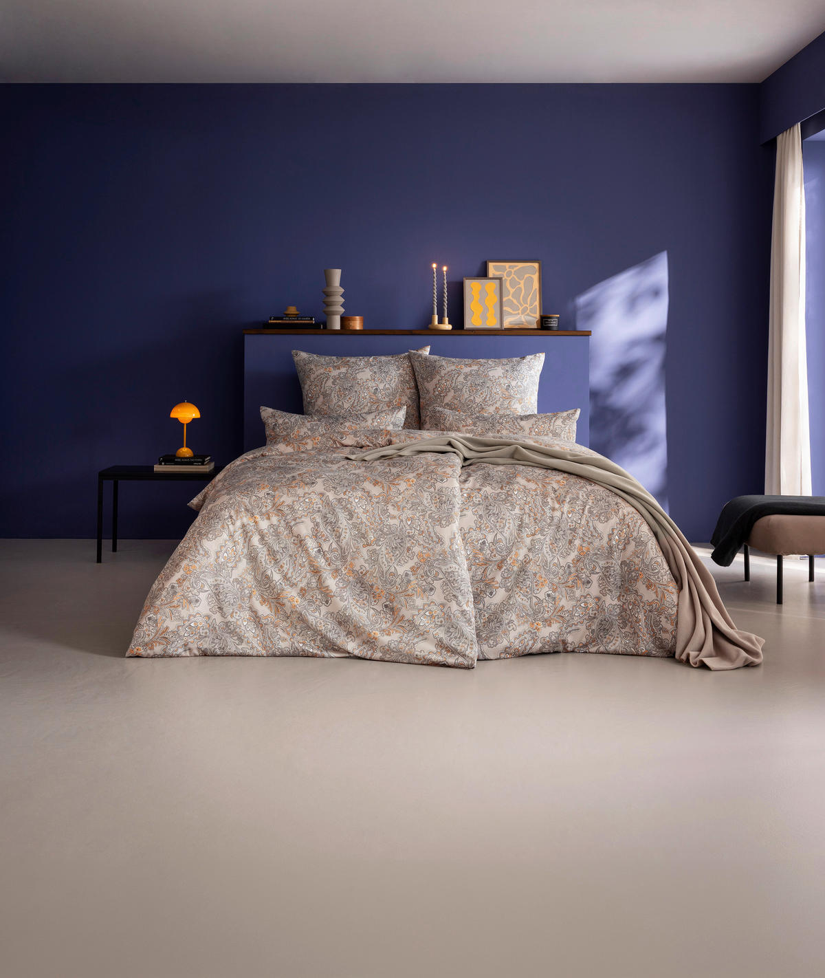 BETTWÄSCHE 3-teilig Kora Makosatin 135/200 cm  - Graubraun, Design, Textil (135/200cm) - Estella