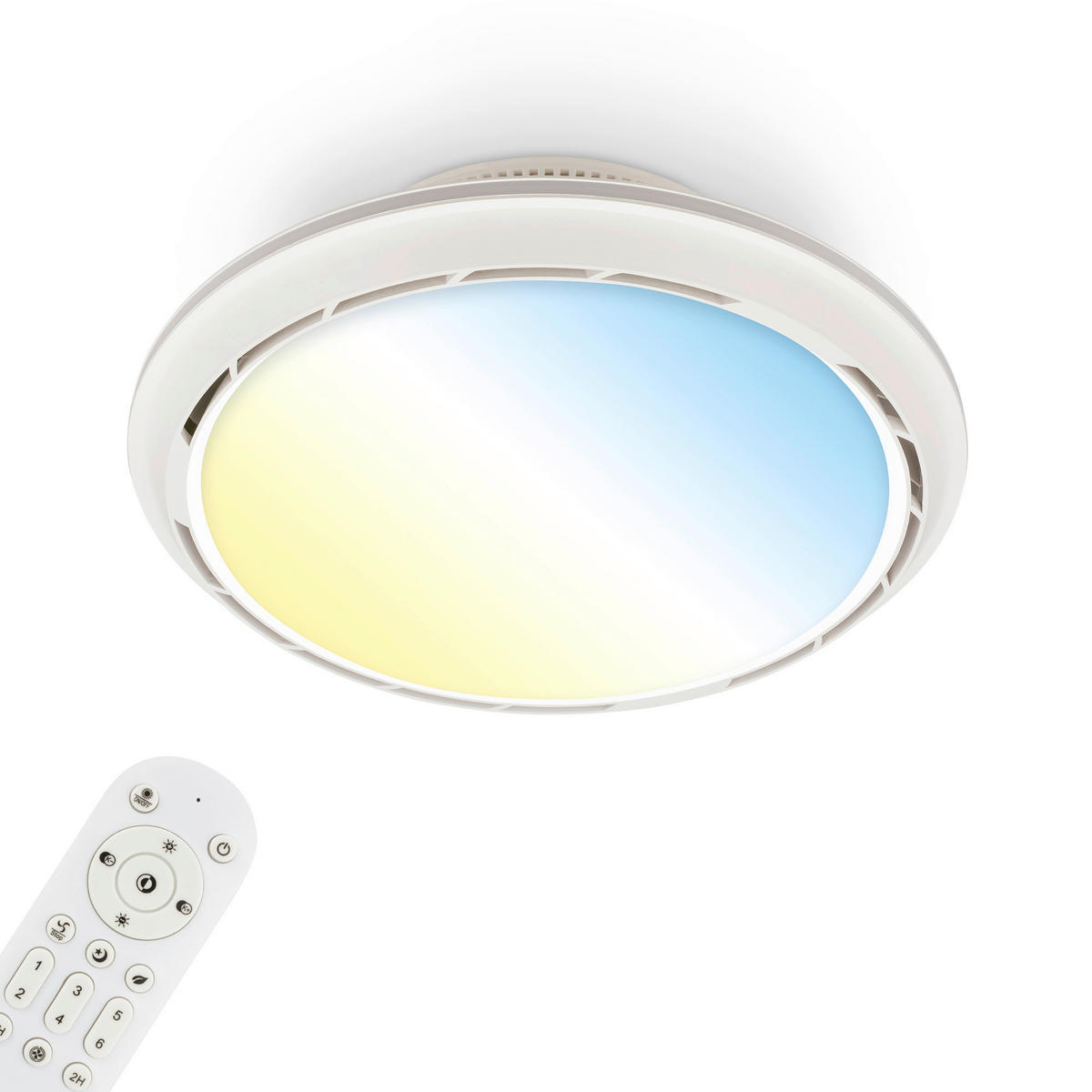 DECKENVENTILATOR - Chromfarben/Weiß, Design, Kunststoff/Metall (44/17,5cm)