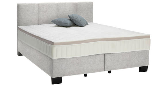BOXSPRINGBETT 160/200 cm in Hellgrau - Hellgrau/Schwarz, Design, Kunststoff/Textil (160/200cm) - Hom`in
