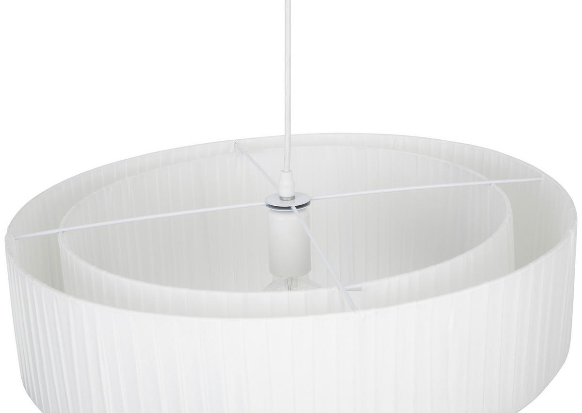 HÄNGELEUCHTE 50/122,5 cm   - Weiß, Trend, Textil/Metall (50/122,5cm) - Novel