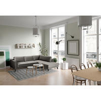 ECKSOFA Grau Samt, Velours  - Wengefarben/Grau, MODERN, Holz/Textil (201/85/260cm) - Trendmanufaktur