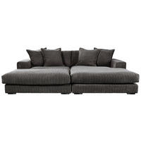 ECKSOFA  Cord Grau  - Schwarz/Grau, Basics, Kunststoff/Textil (195/285cm) - Livetastic