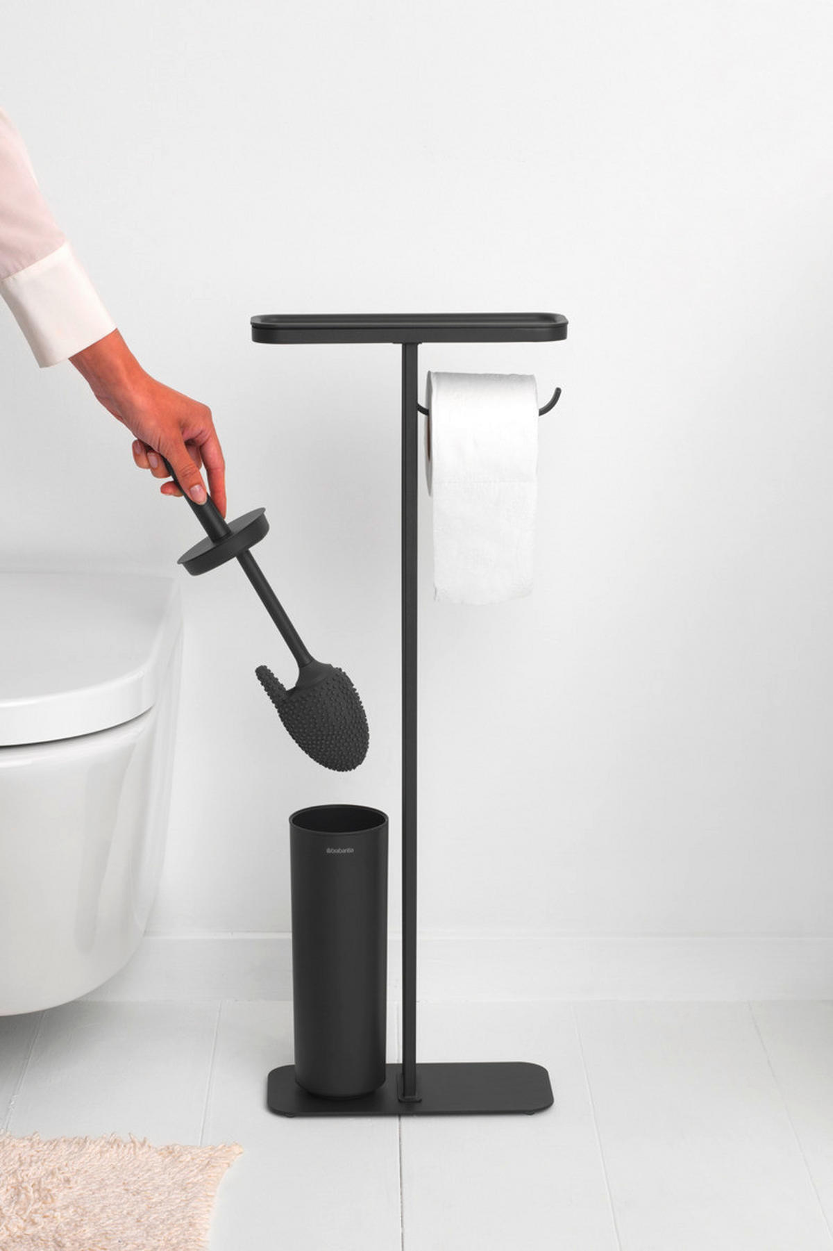 WC-ŠČETKA - siva, Basics, kovina/umetna masa (29/75.2/12.5cm) - Brabantia