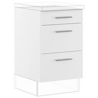 SCHUBKASTENUNTERSCHRANK 50/87,8/57,6 cm  in Weiß  - Edelstahlfarben/Weiß, Basics, Holzwerkstoff/Metall (50/87,8/57,6cm) - Impuls