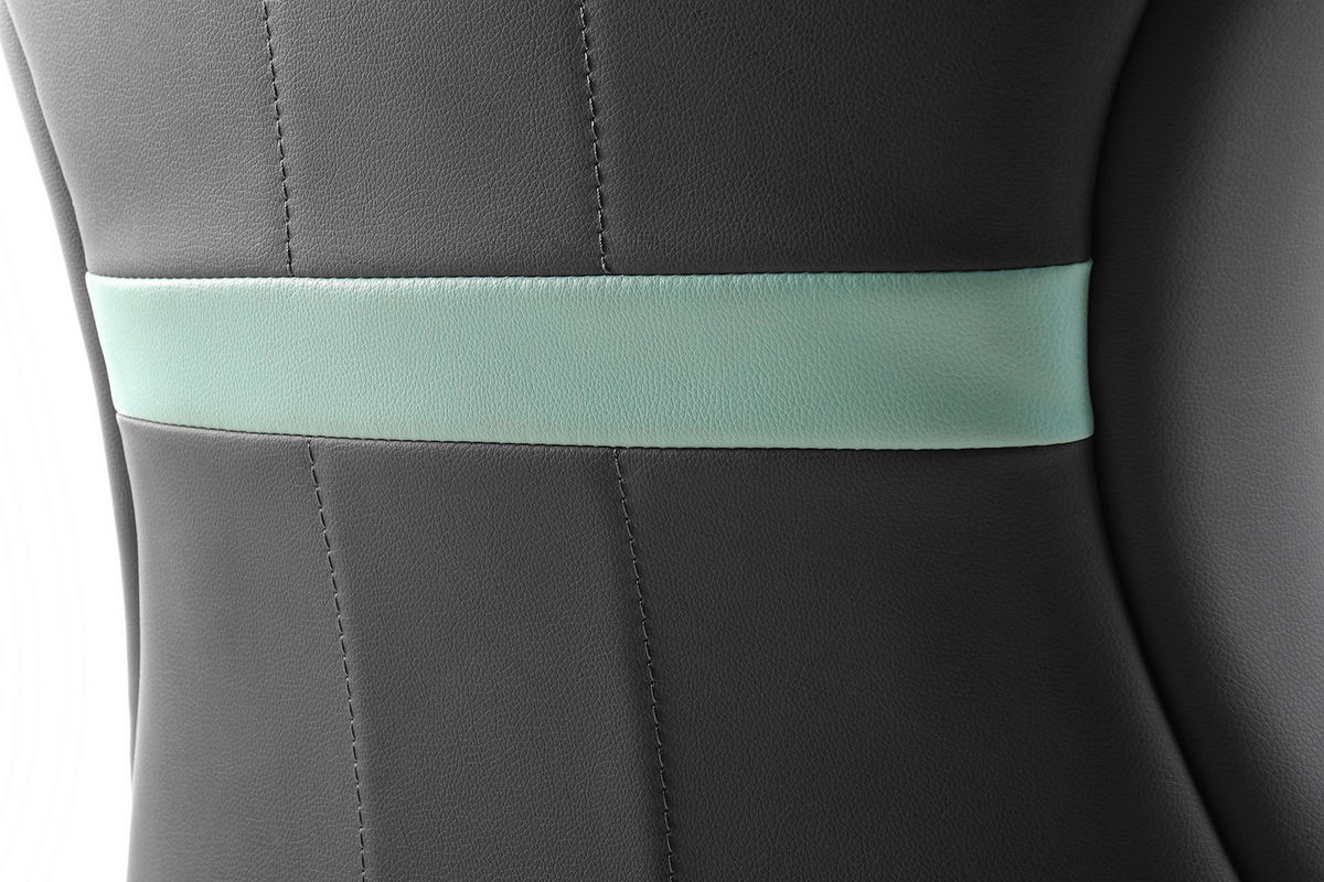 GAMER SZÉK  bőrhatású textil, mikroszál antracit, szürke, türkiz  - türkiz/fekete, Modern, műanyag/textil (70/133-142/65cm) - Topstar
